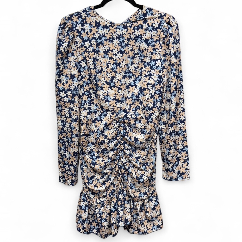 SHEIN Navy and Cream Floral Long Sleeve Dress - Picture 3 of 7
